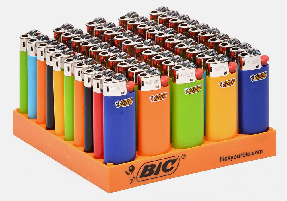 Tray of 50 BIC Lighters /// Urban Survival Kit