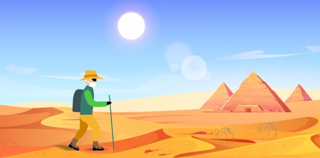 Protect yourself from direct sunlight in the desert with appropriate clothes