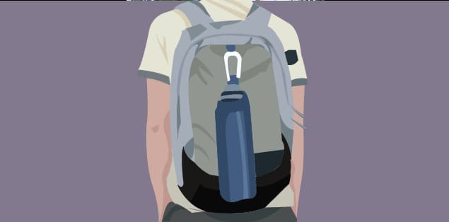 How to attach water bottle to backpack