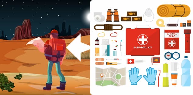 Carry a survival kit in the desert