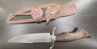 BigCat- Handmade Damascus Steel Hunting Knife with Sheath