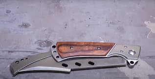 Grand way Hunting Folding Knife with Rosewood Handle